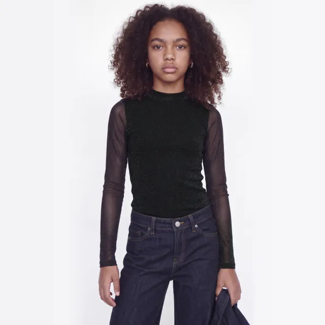 JJXX GIRL top met glitters zwart, foto 3