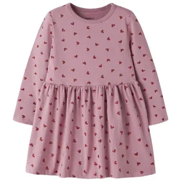 NAME IT MINI korte jurk met hartjes roze