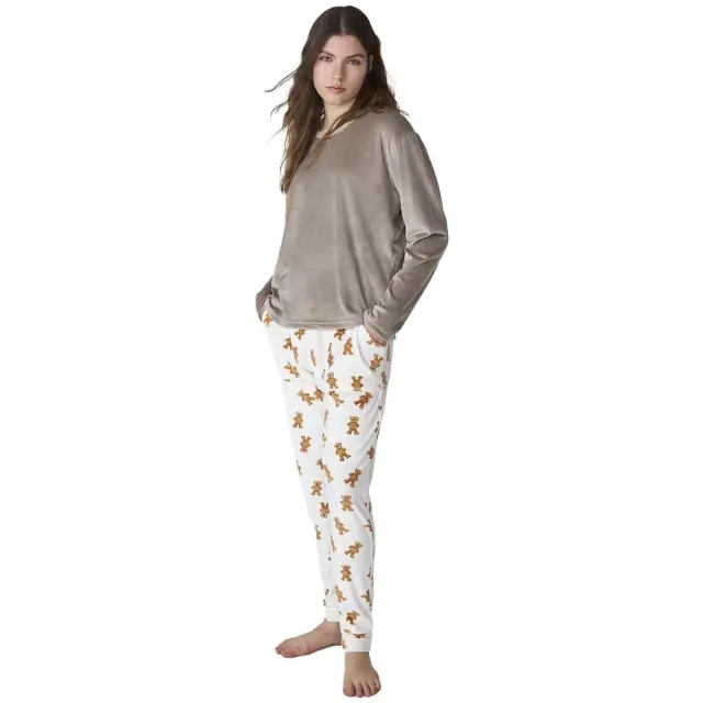 J&J Brothers JJB4 pyjamaset beige Grijs