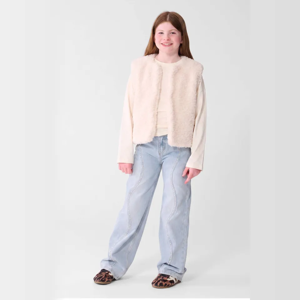 Shoeby teddy gilet - beige Gebroken wit