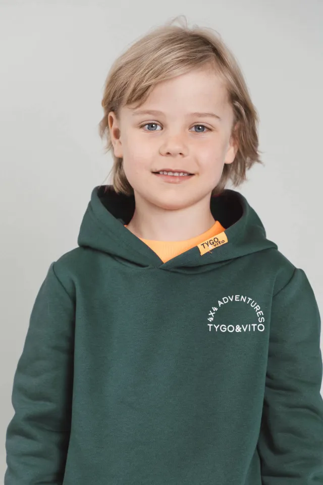 TYGO & vito hoodie met backprint - donkergroen, foto 4