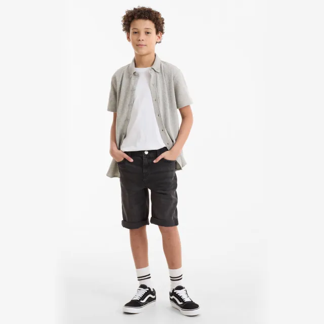 Anytime jeansshort donkergrijs