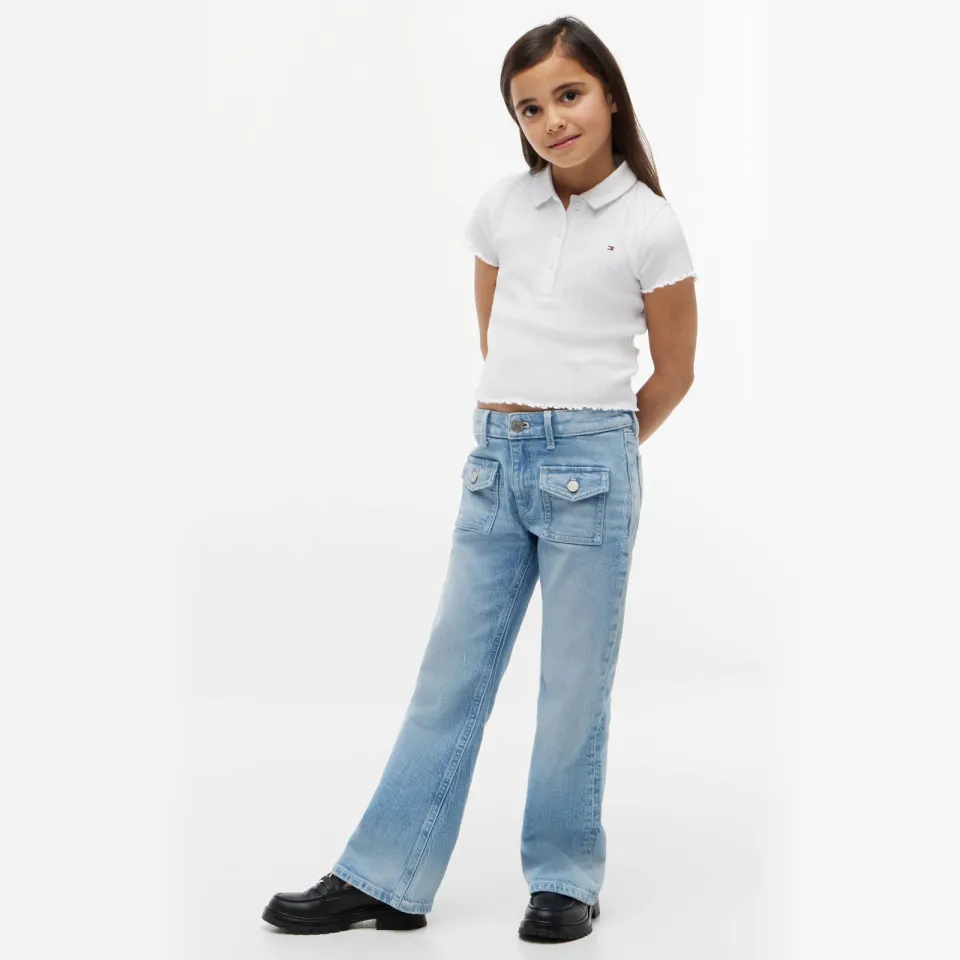 Tommy Hilfiger polo met golvende afwerking - wit, foto 4