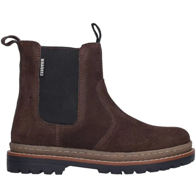 Braqeez suède enkelboots - donkerbruin