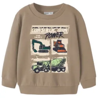 NAME IT MINI sweater met backprint - beige Backprint