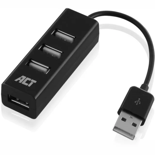 ACT AC6205 mini 4-poorts usb-hub zwart