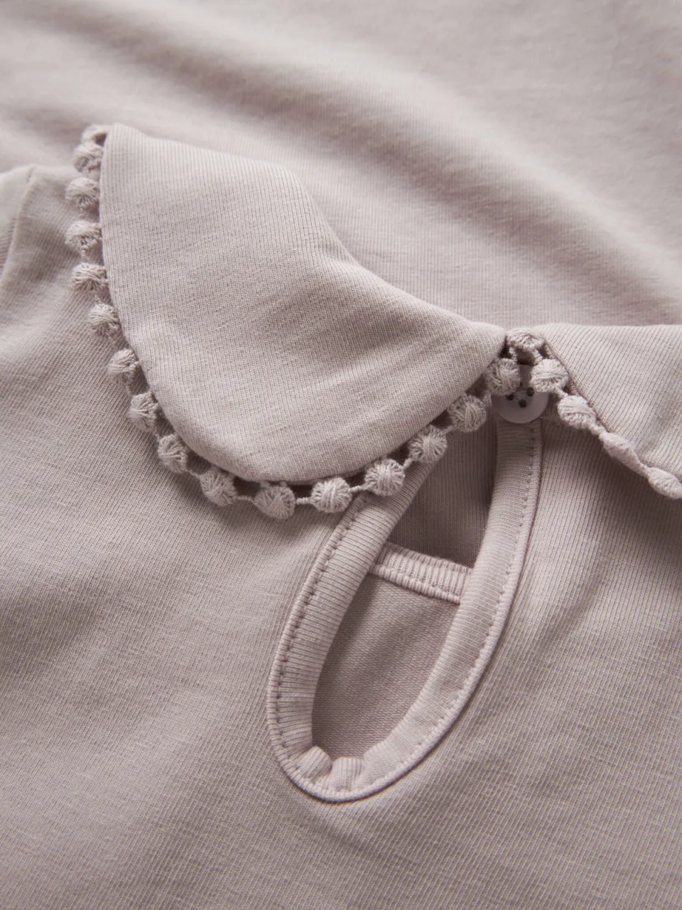 NAME IT BABY katoenen romper met franjes en backprint - lila Paars Meisjes Stretchkatoen Peter Pan-kraag, foto 4
