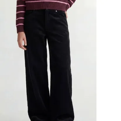 JJXX GIRL JXZOE GELLY wide leg corduroy broek zwart, foto 7