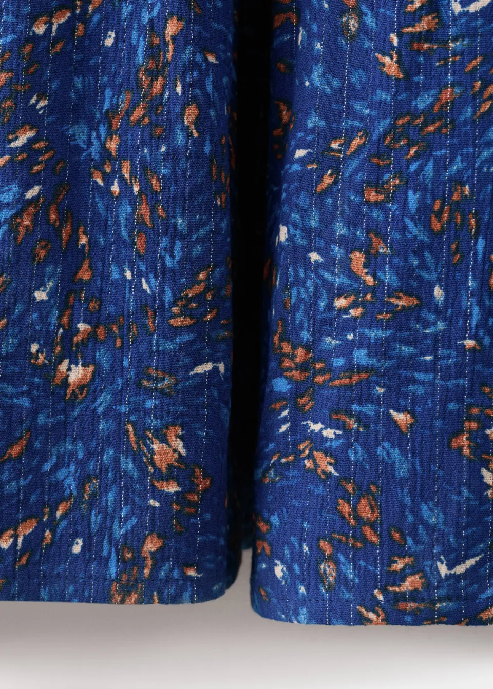 Mango maxi jurk met print en smockwerk marineblauw, foto 8