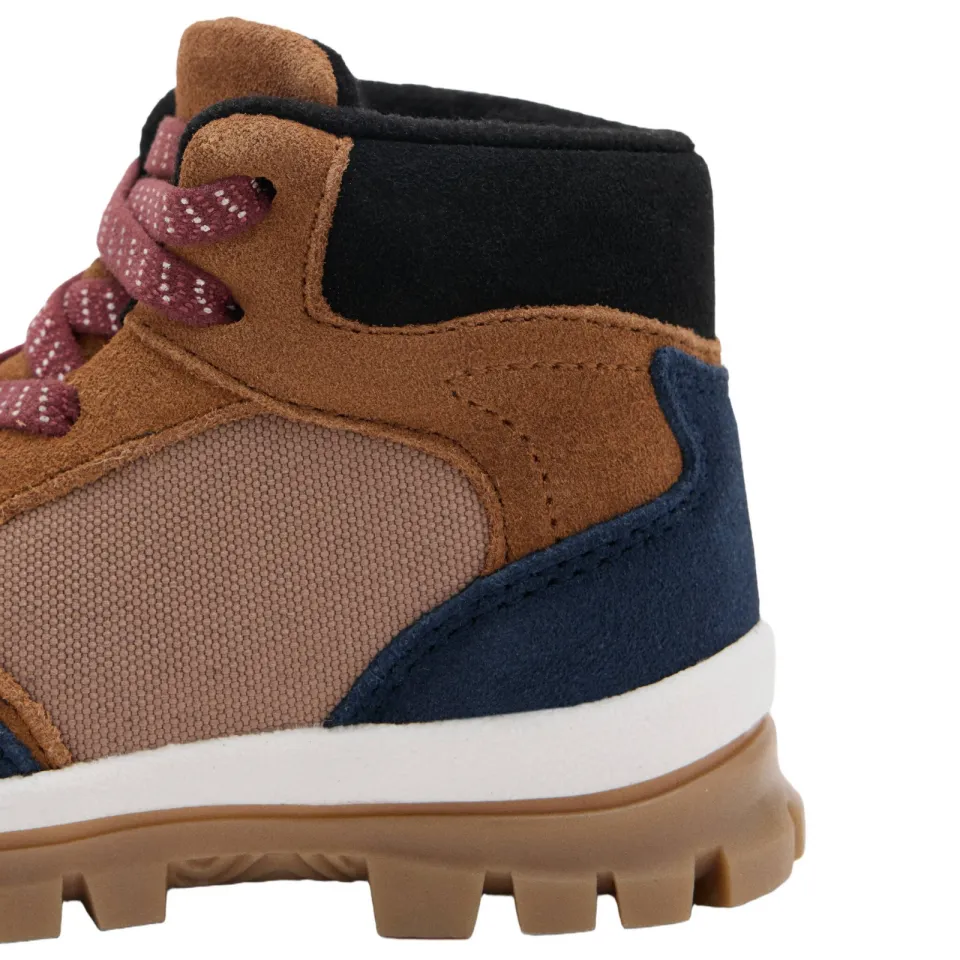 Mango Kids leren enkelboots met profielzool - bruin/donkerblauw, foto 6