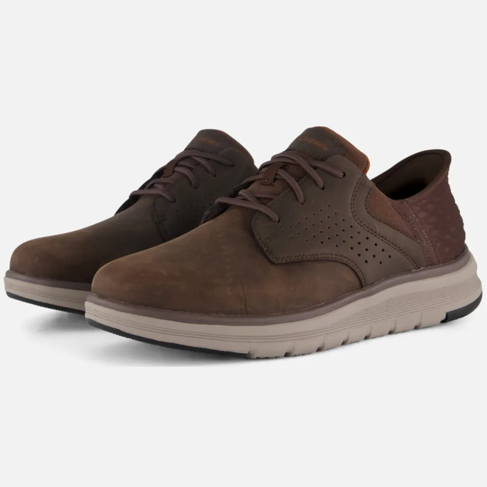 Skechers Slip-ins Orell Yates veterschoenen bruin, foto 3