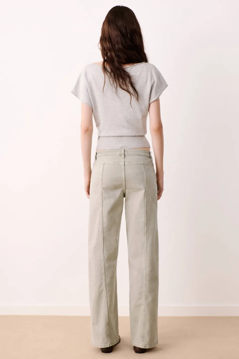 Mango TEEN low waist wide leg jeans - kaki, foto 5