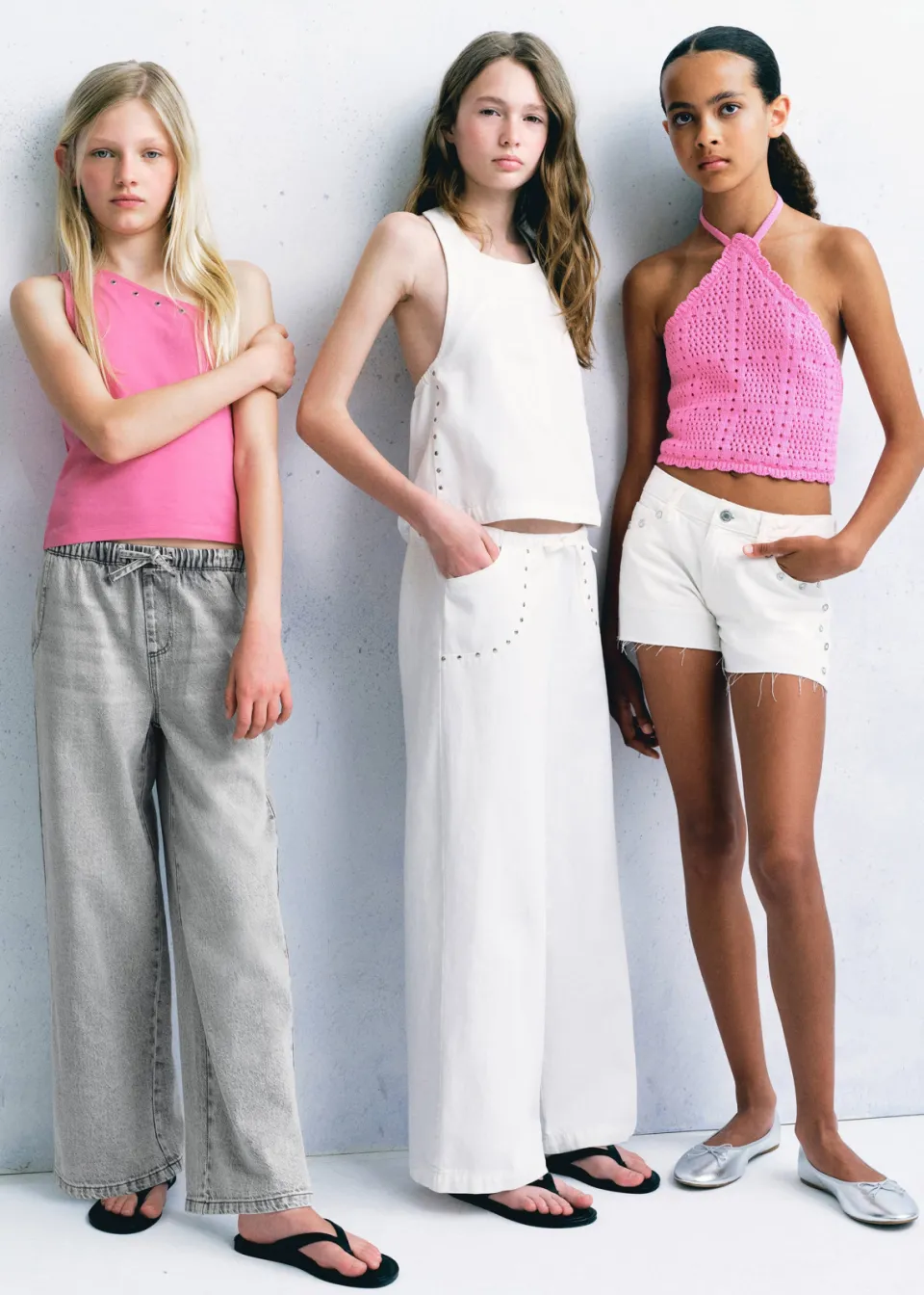 Mango Kids casual broek met studs wit, foto 4