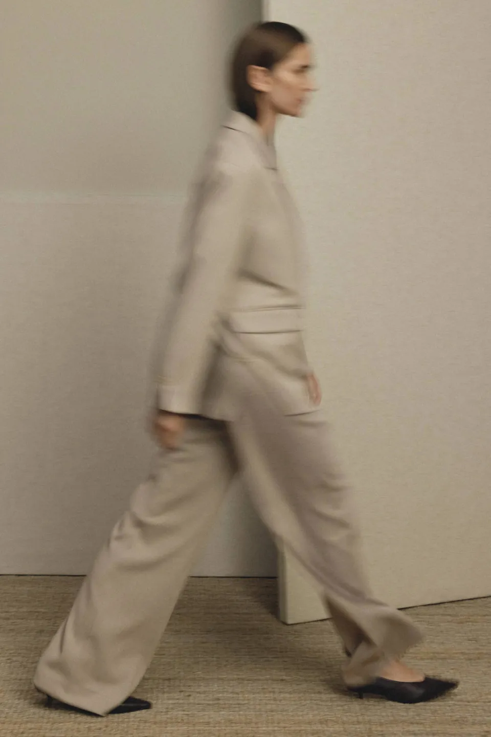 MSCH Copenhagen wide leg broek met wol - beige, foto 5