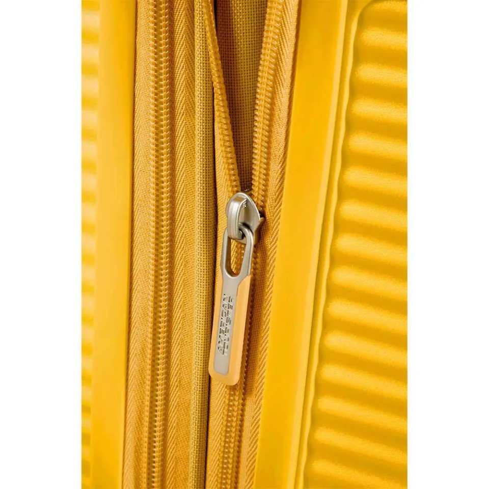 American Tourister Soundbox Spinner 67 cm reiskoffer geel, foto 6