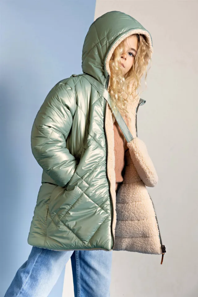 Nono reversible jas groen, foto 2