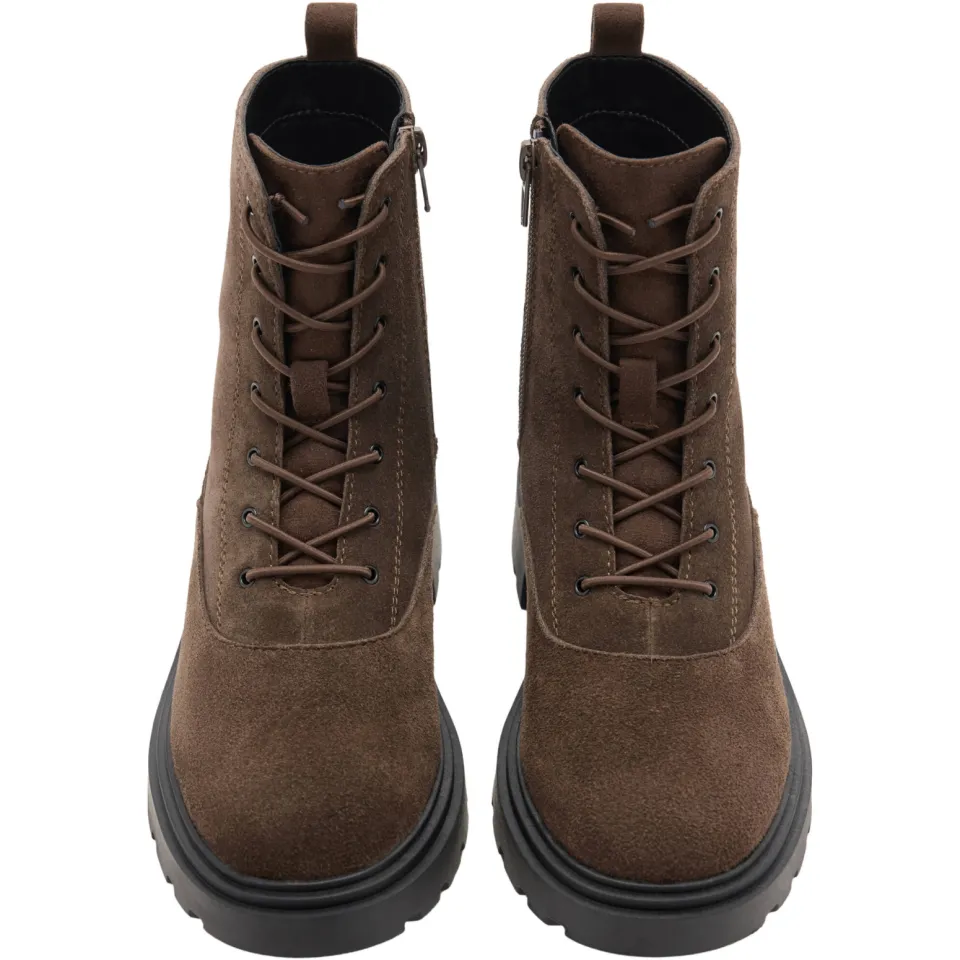 Mango Kids suède enkelboots met profielzool - donkerbruin, foto 3
