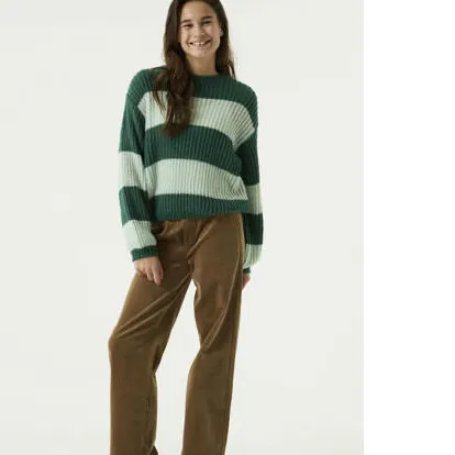 Garcia oversized gebreide gestreepte trui - groen, foto 4