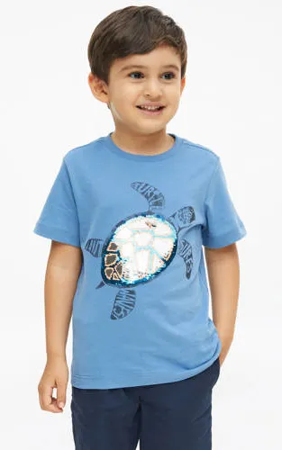 S.Oliver T-shirt blauw met pailletten, foto 2