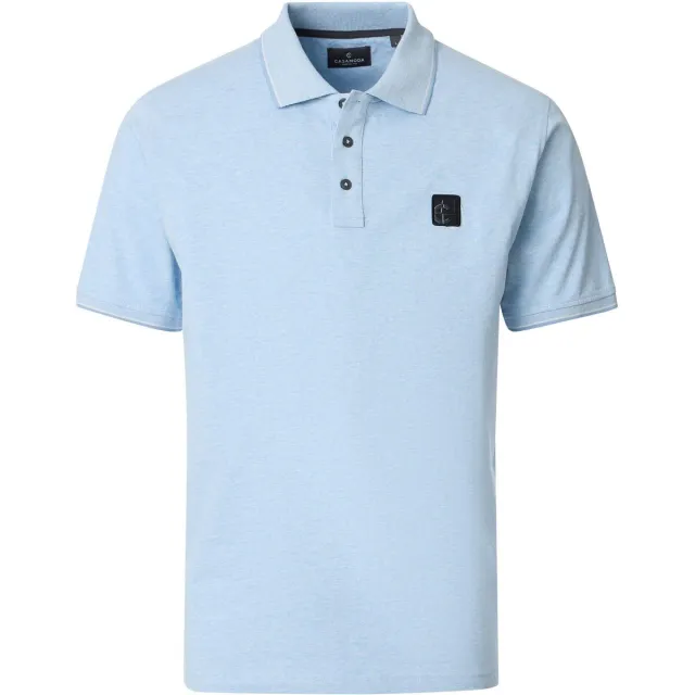 Casa Moda Polo Shirt Korte Mouw Casamoda Polo Jersey Tipping Lichtblauw
