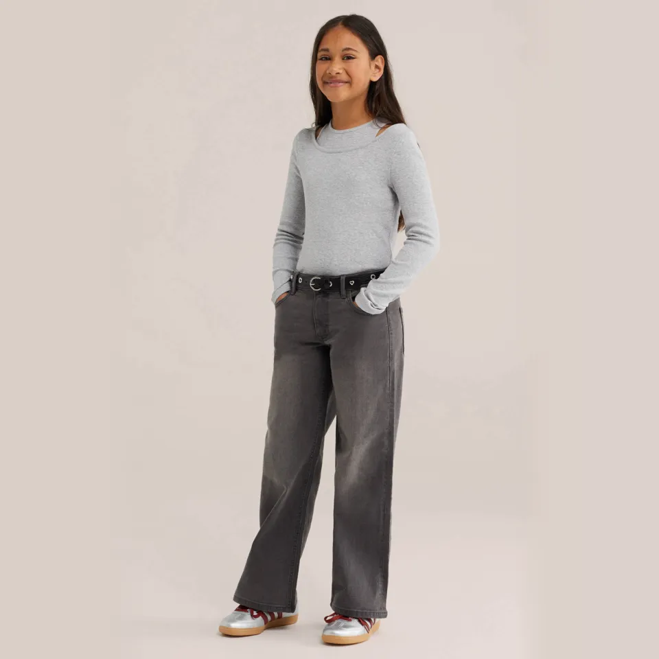 WE Fashion longsleeve met ronde hals grijs, foto 3