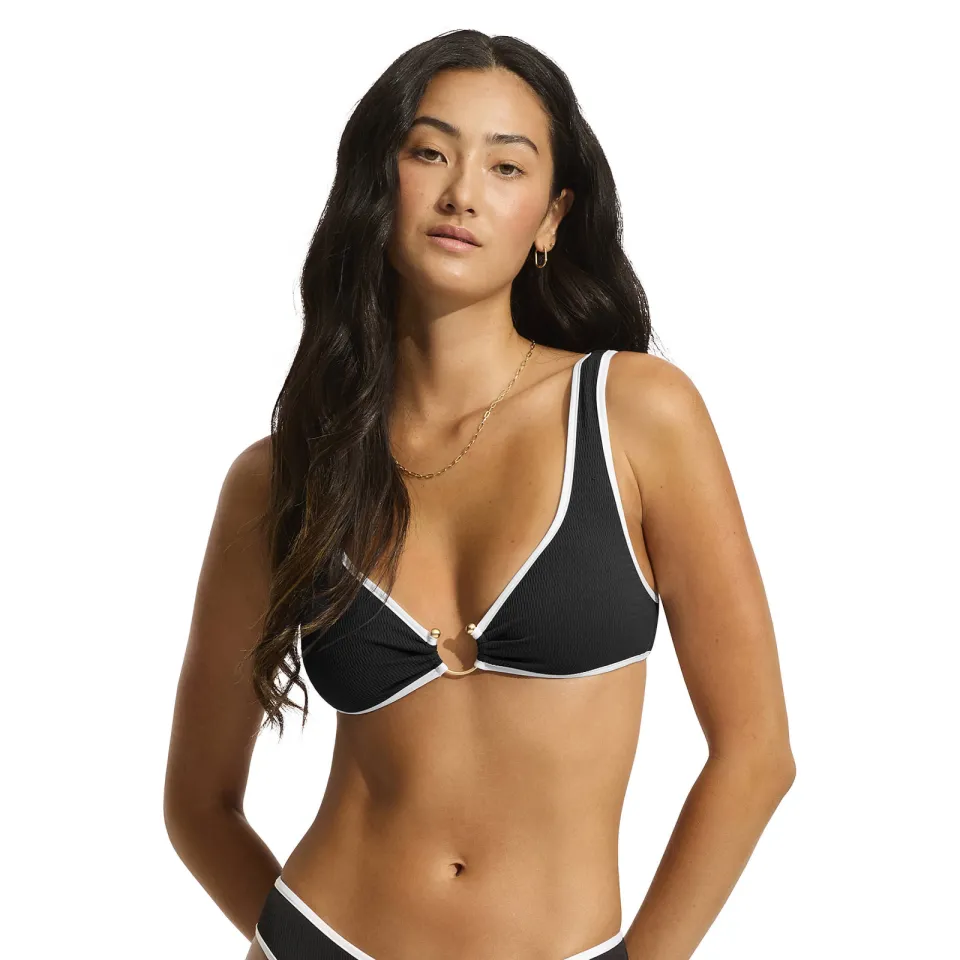 Seafolly Beach Bound voorgevormde bikinitop zwart, foto 4