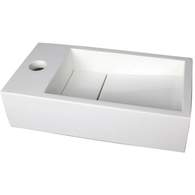 Luca Fontein Luca Sanitair 35x18x9cm Solid Surface Met Kraangat Links Of Rechts Mat Wit