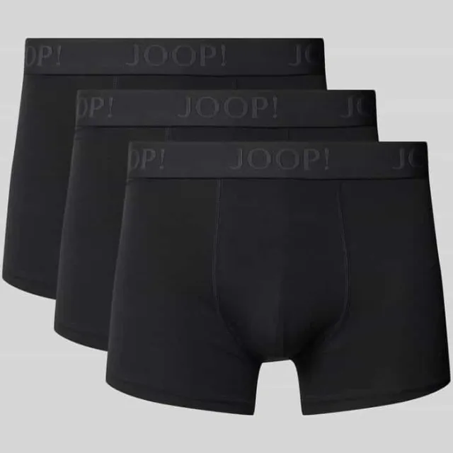Joop! Boxershort met elastische band met label in een set van 3 stuks Zwart