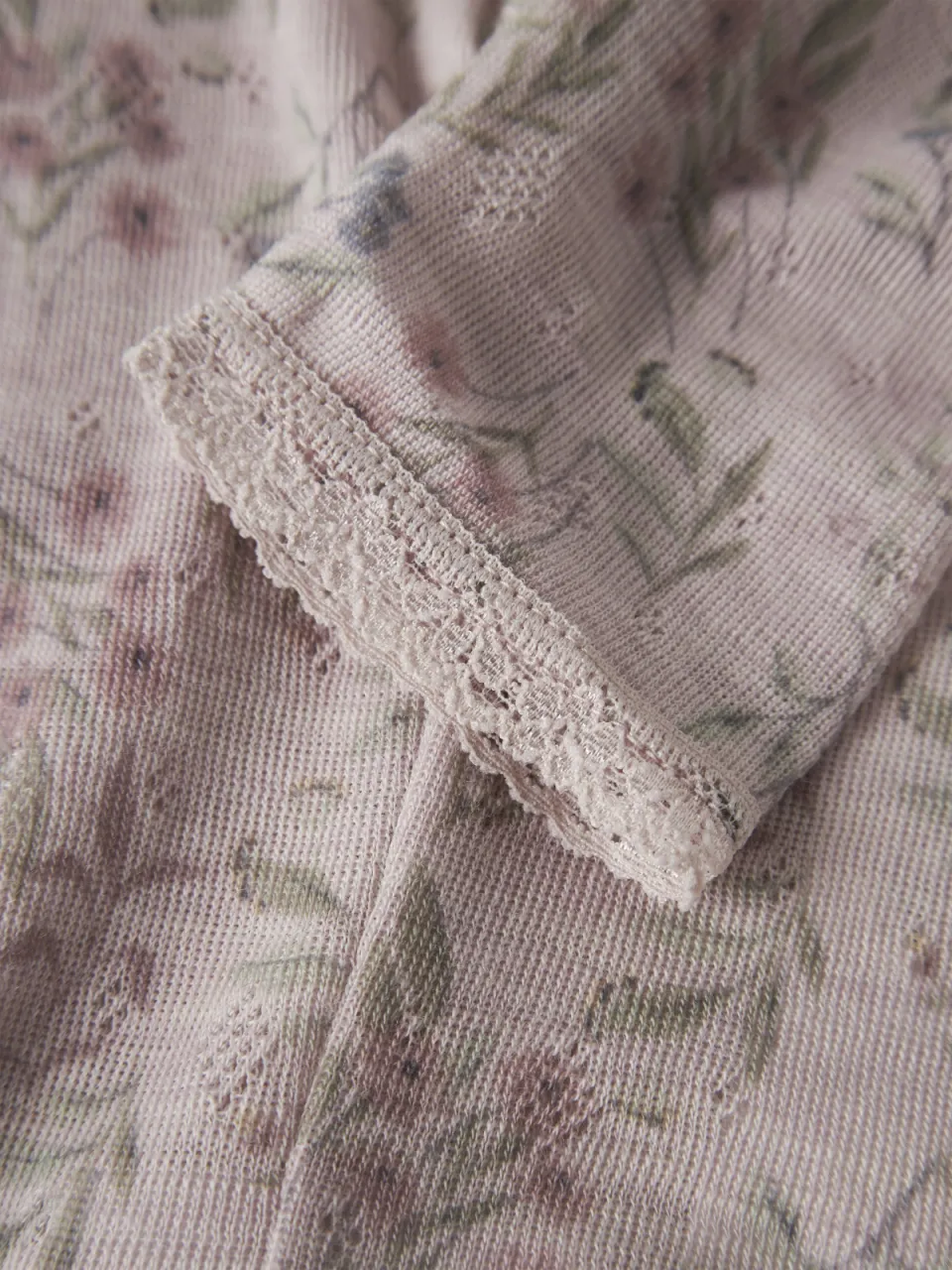 NAME IT BABY slim gebloemde legging met wol lila, foto 5