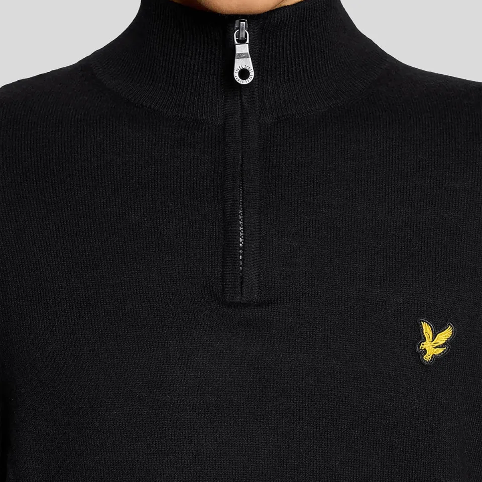 Lyle & Scott regular fit gebreide trui met wol - zwart, foto 5