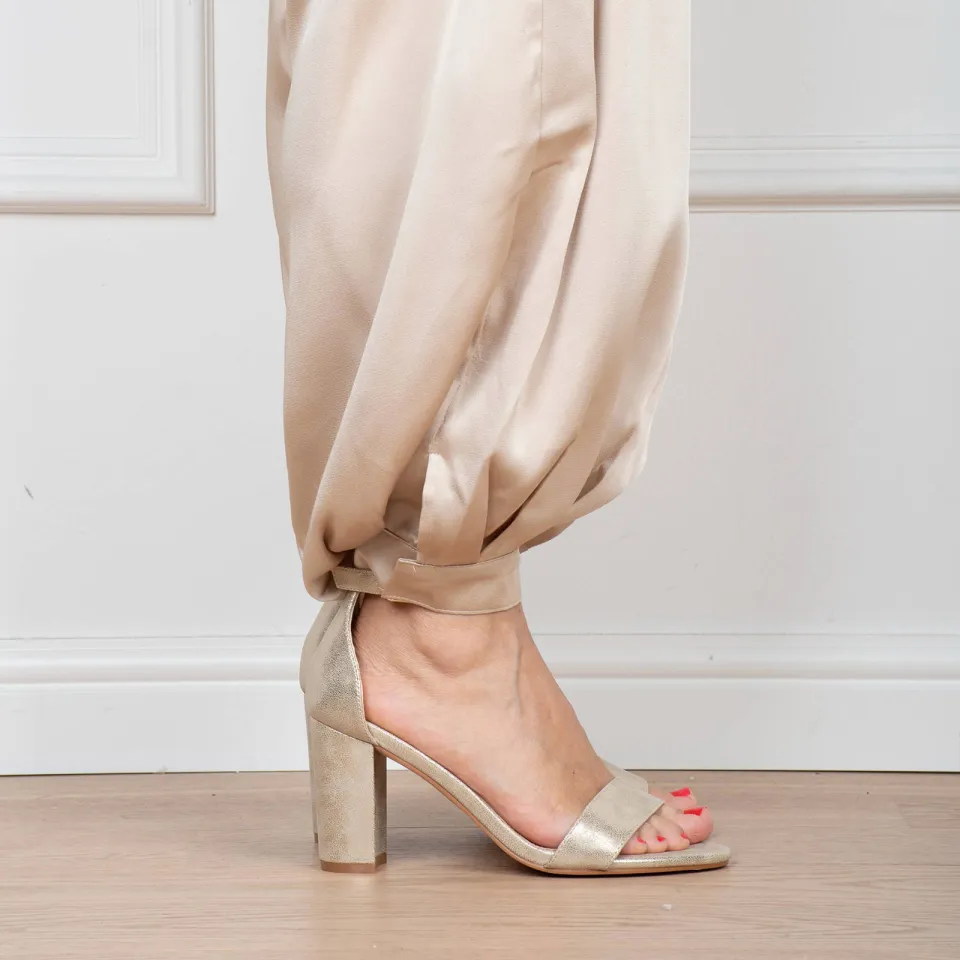 POSH by Poelman Laurie imitatieleren sandalettes met blokhak - goud, foto 6