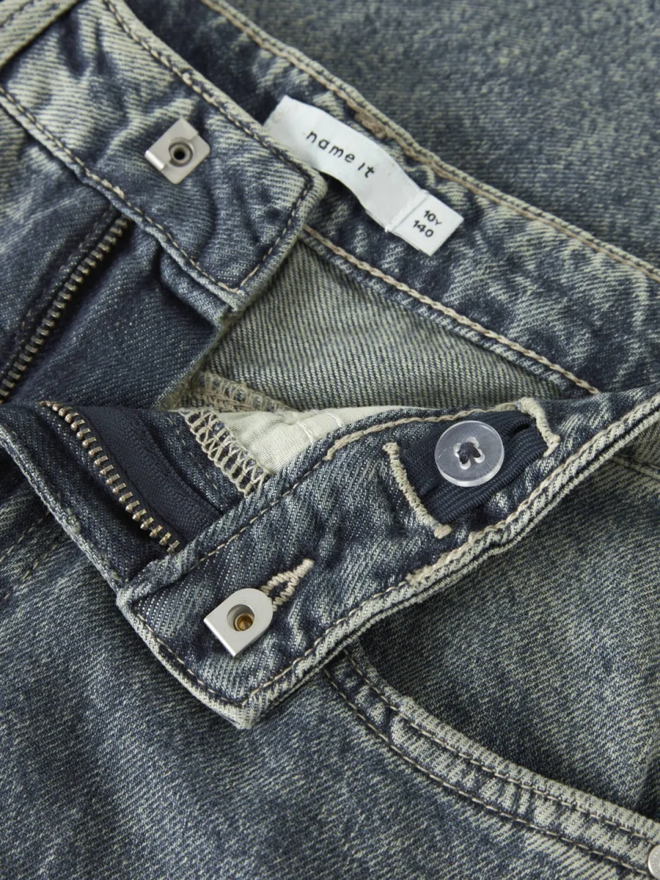 NAME IT KIDS NKFROSE wide leg ripped jeans met slijtage - mediumblauw, foto 2