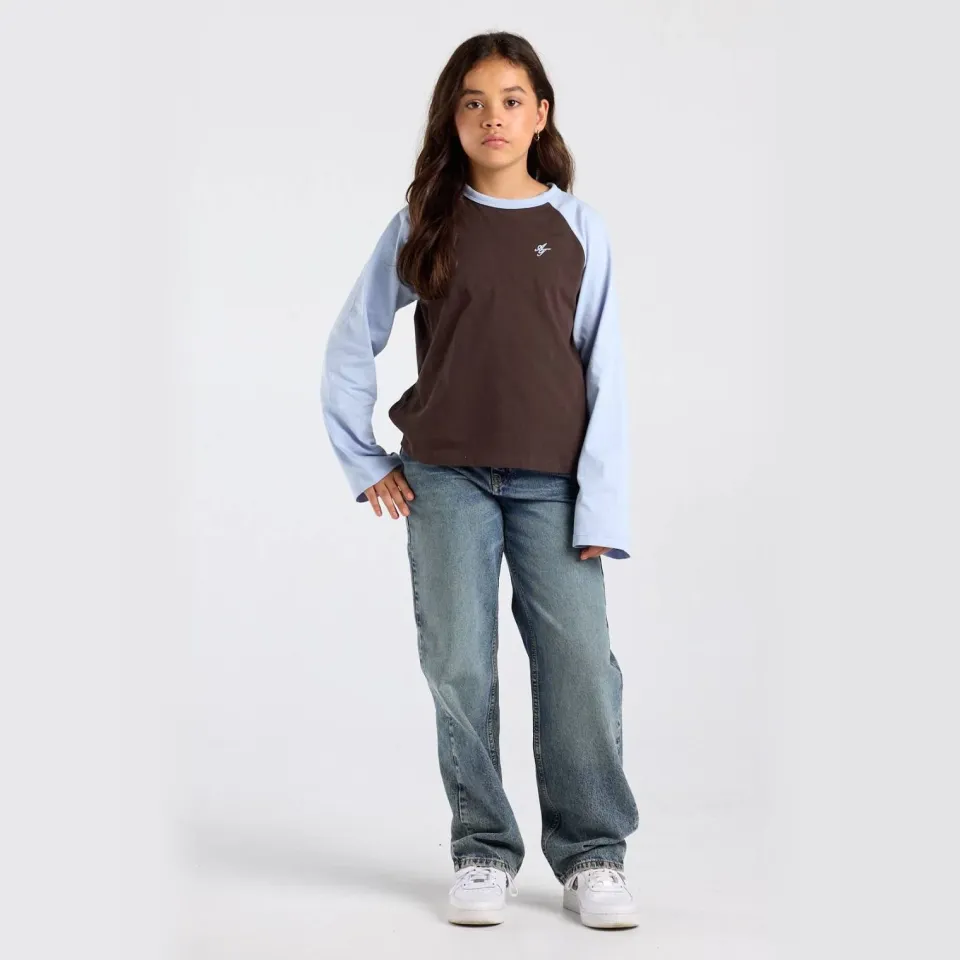 America Today longsleeve bruin/lichtblauw