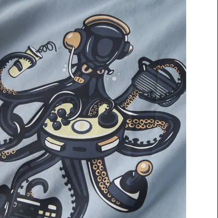 NAME IT T-shirt met octopusprint lichtblauw, foto 3
