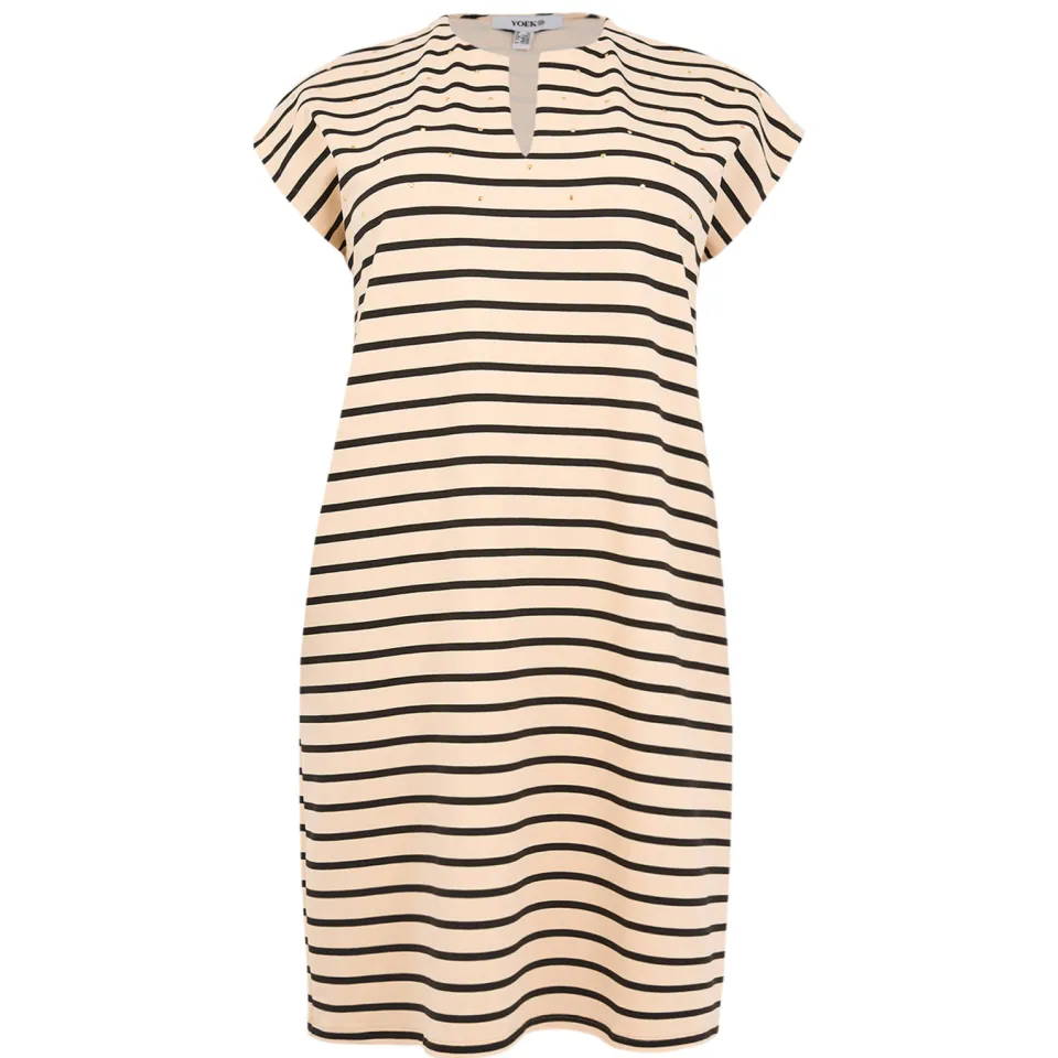 Yoek jurk gestreept beige, foto 2