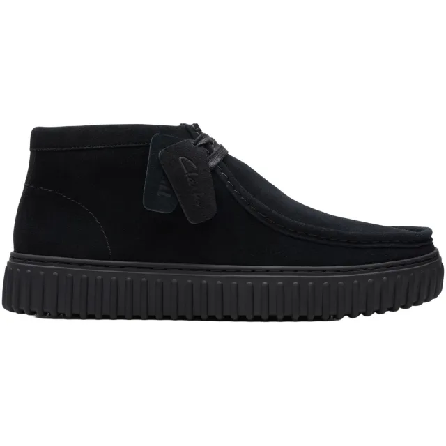 Clarks Torhill Hi zwarte suède veterboot