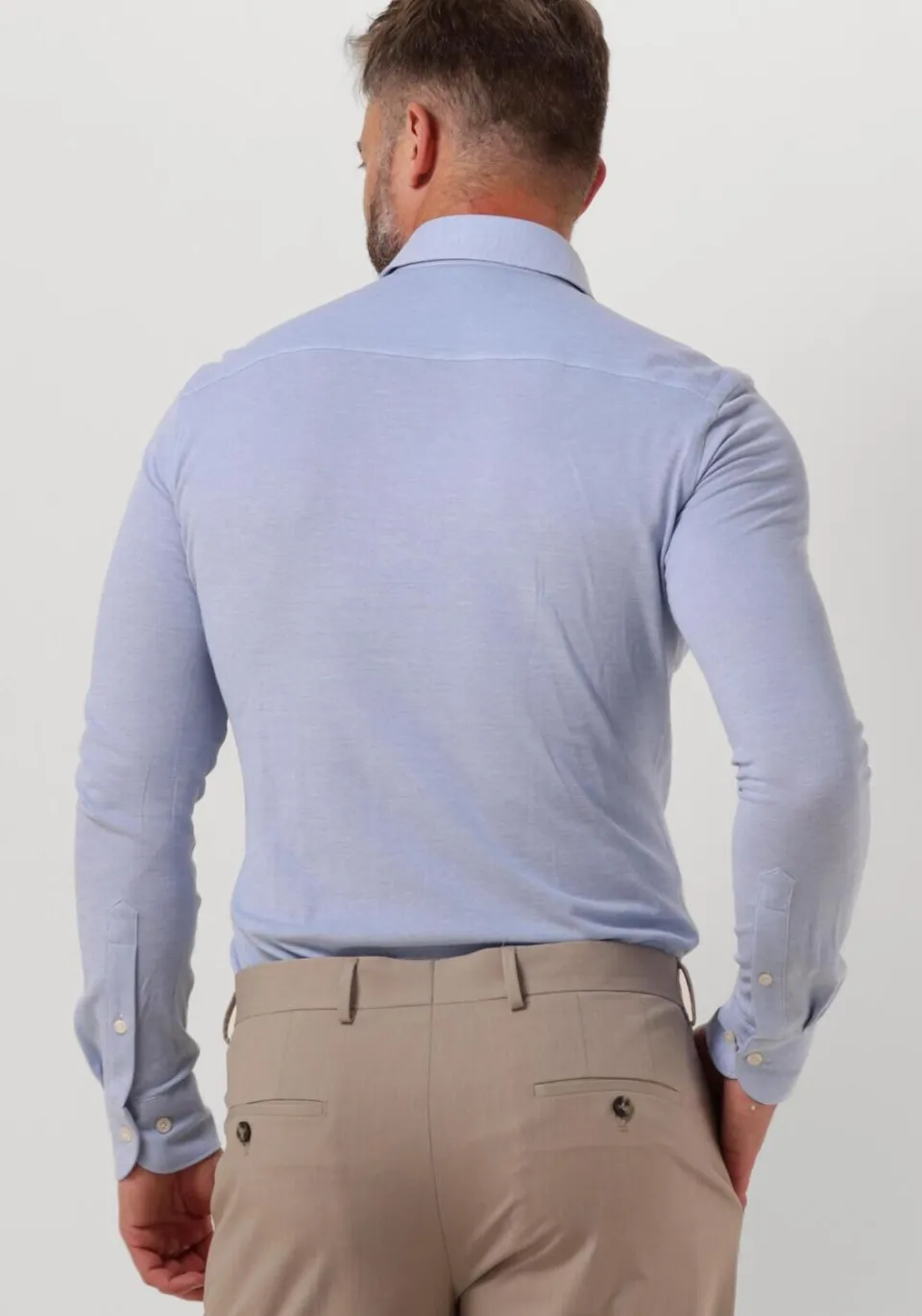 Profuomo Knitted Shirt slim fit blauw, foto 3
