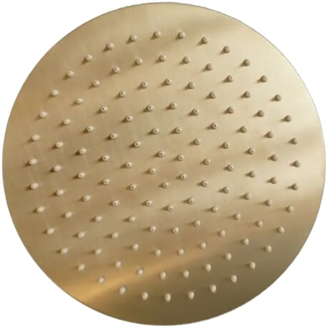 Sanilux Disk hoofddouchekop rond 20 cm geborsteld goud