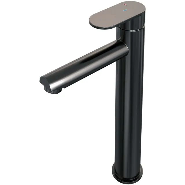 Brauer Wastafelmengkraan Brauer Gunmetal Edition Coldstart Opbouw Hoog Platte Hendel Geborsteld Gunmetal PVD