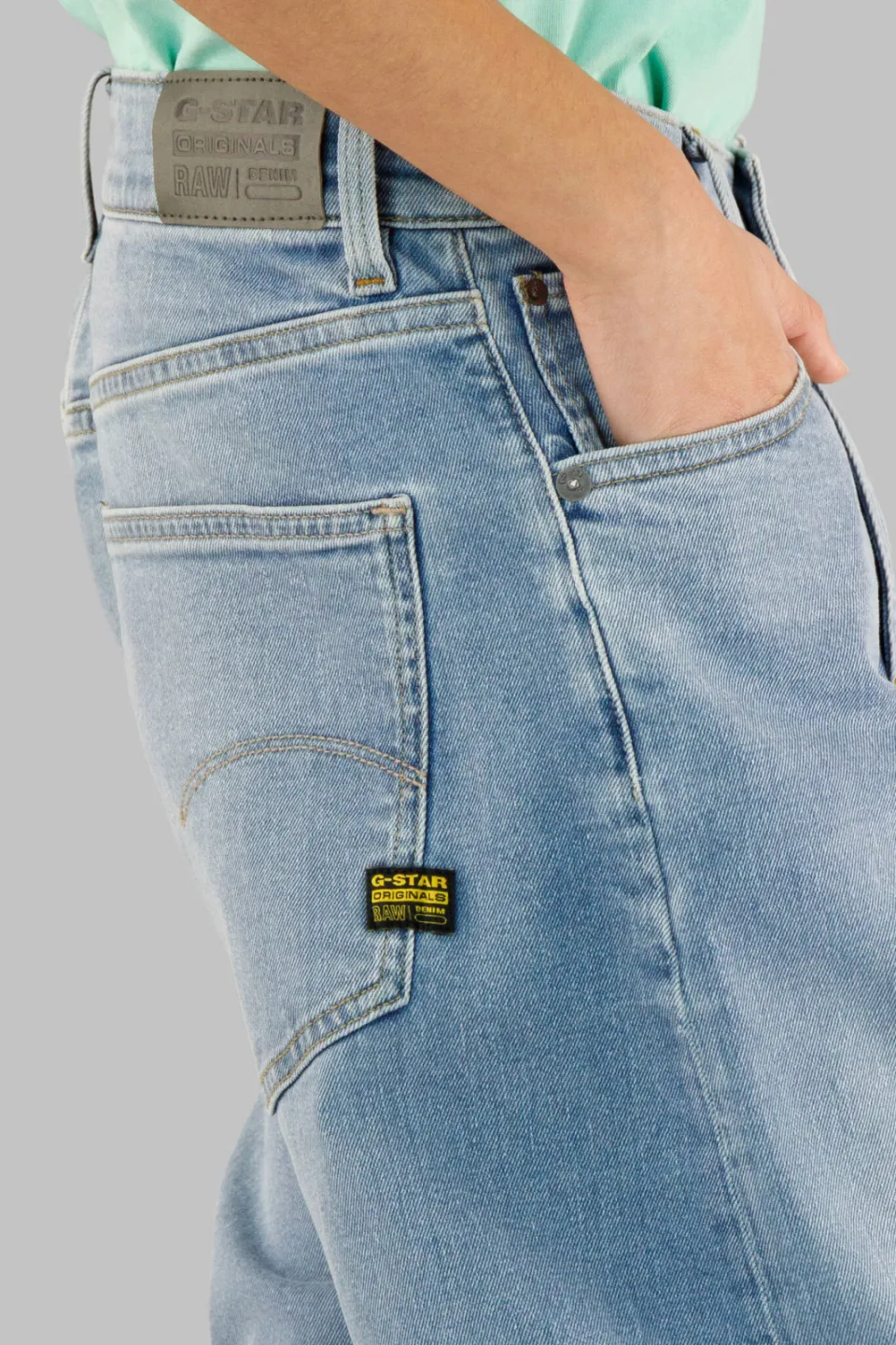 G-Star high waist loose fit jeans light blue denim, foto 7