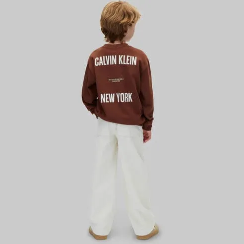 Calvin Klein sweater met backprint - bruin, foto 3