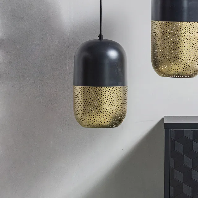 WOOOD Hanglamp 'Tirsa' 36cm black/brass