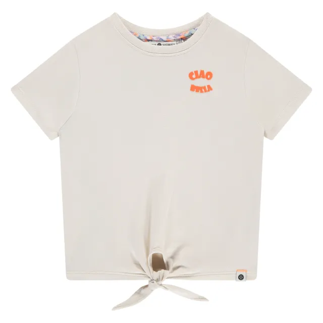 Stains&Stories T-shirt met backprint ecru