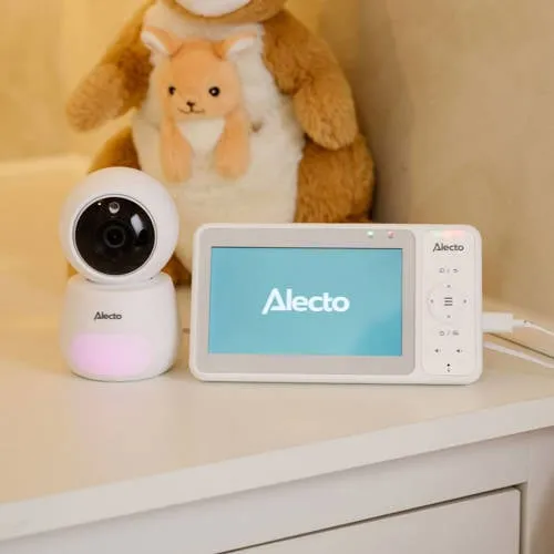 Alecto DVM2050 Babyfoon met HD-camera, groot 5 inch kleurenscherm en nachtlampje - Op afstand bestuurbaar - Wit, foto 3
