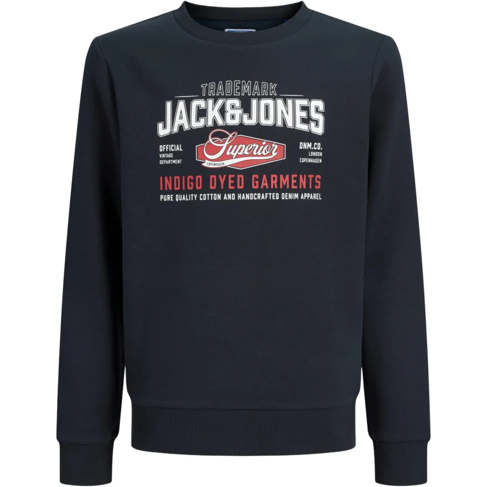 Jack & Jones JUNIOR sweater met logo - donkerblauw, foto 3