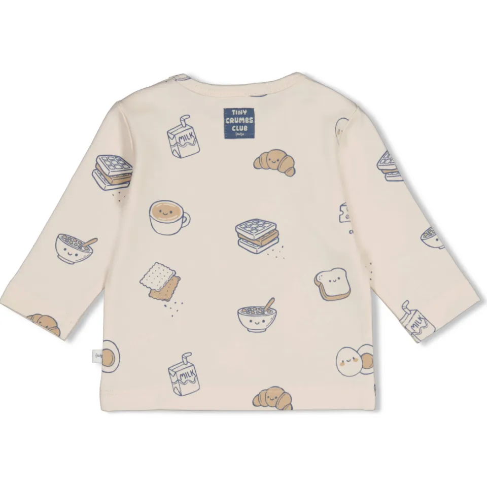 Feetje aansluitende longsleeve met print crème, foto 2