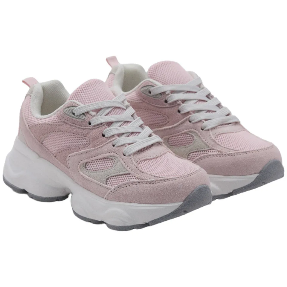 Mango Kids chunky suède sneakers - lichtroze, foto 4