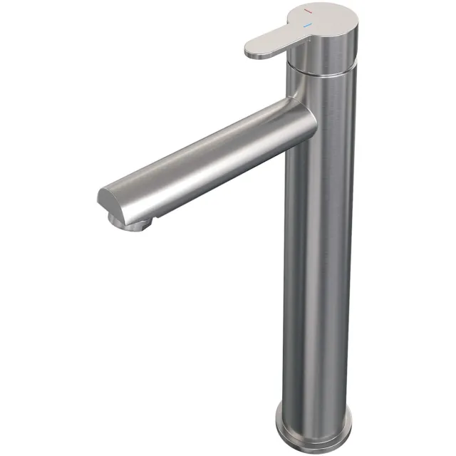 Brauer Wastafelmengkraan Brauer Brushed Edition Coldstart Opbouw Hoog Korte Platte Hendel Geborsteld RVS PVD