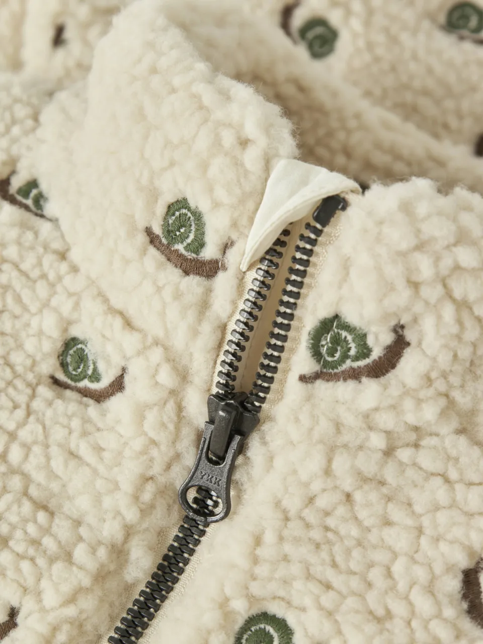 Lil' Atelier teddy jas met borduursels en print ecru, foto 8