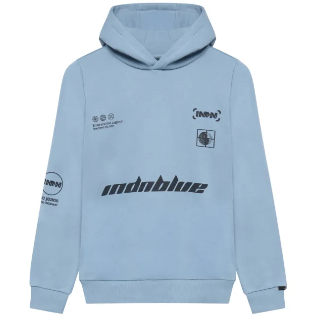 Indian Blue Jeans rechtvallende hoodie met tekst - lichtblauw, foto 2